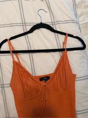 Lulu's Rust Orange Knit Tie-Front Cami
